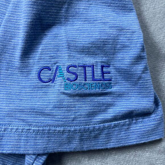 Peter Millar Polo Shirt Men Medium Blue Pima Cotton Silk Stretch Golf - Picture 5 of 7